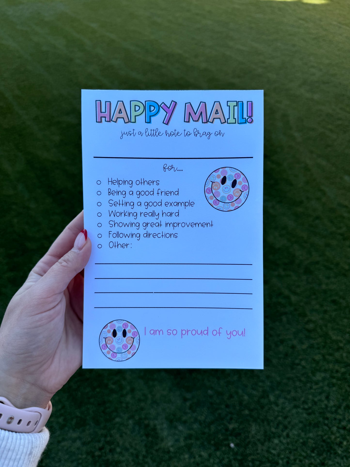 pastel happy mail notepad