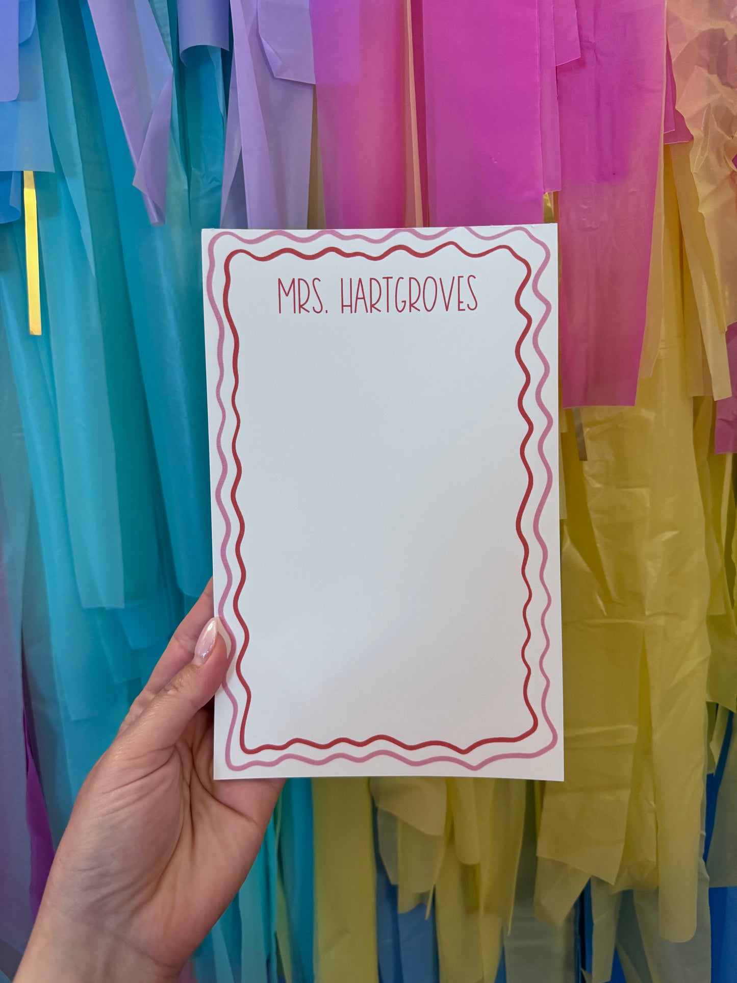 wavy color block notepad