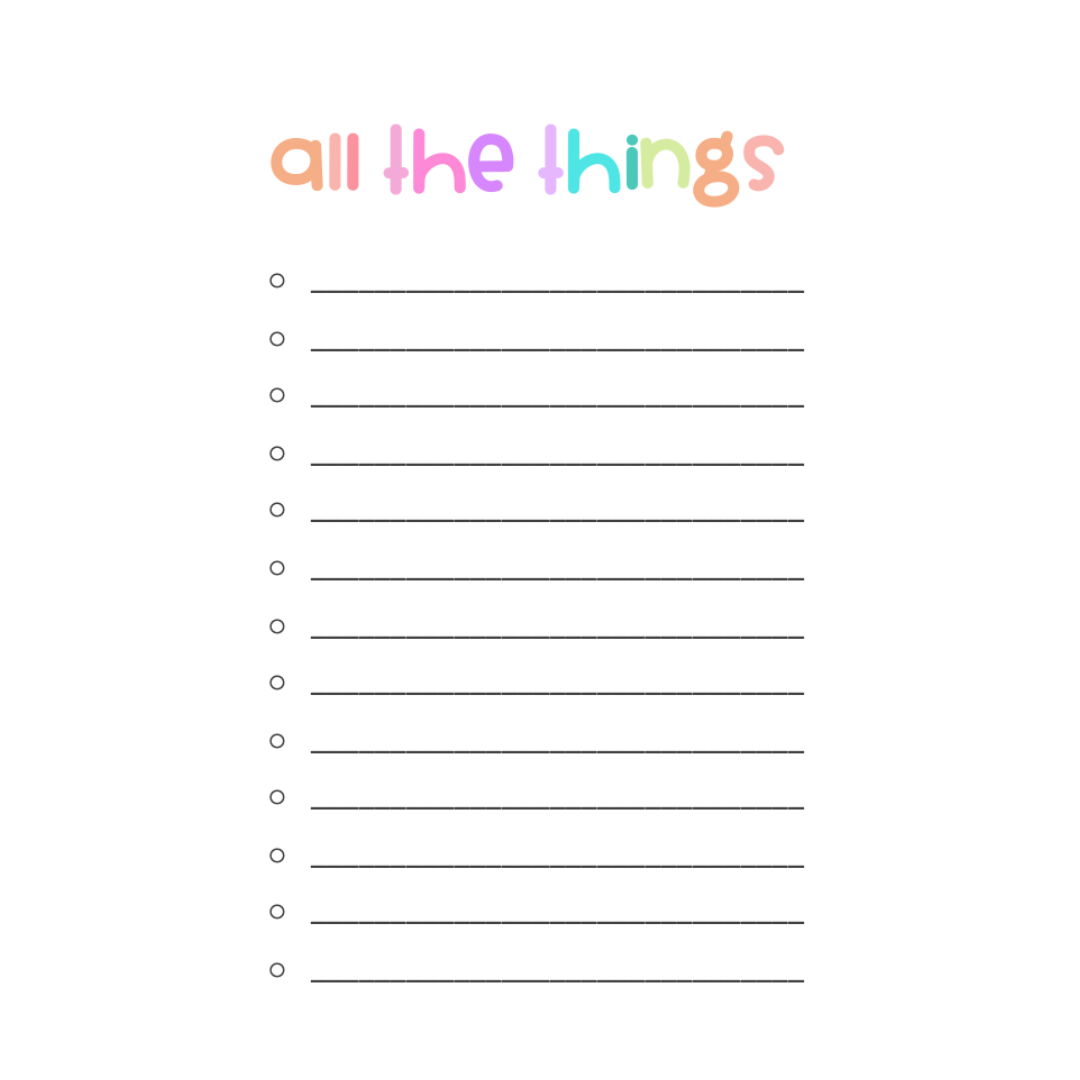 all the things notepad