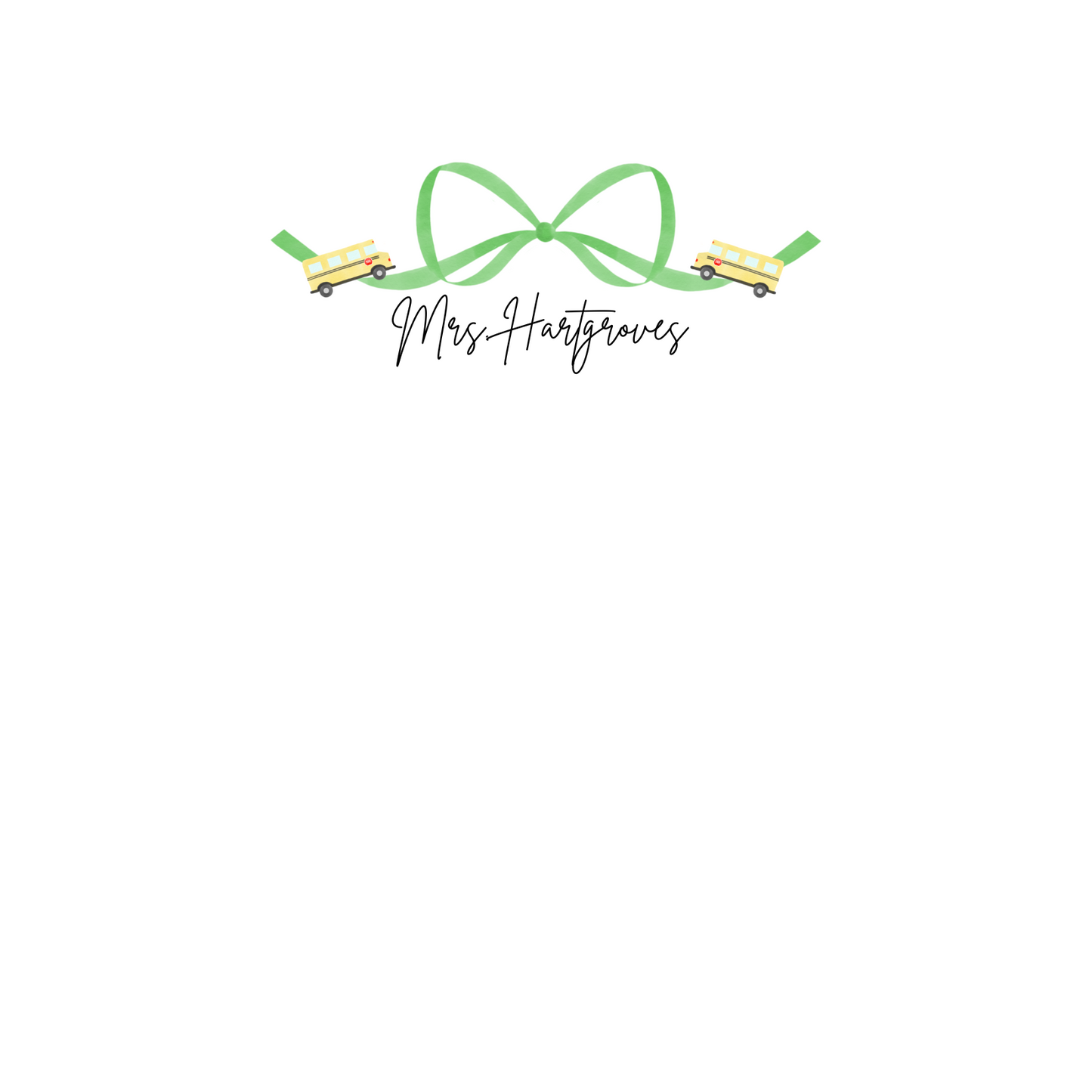 teacher bow notepad | green