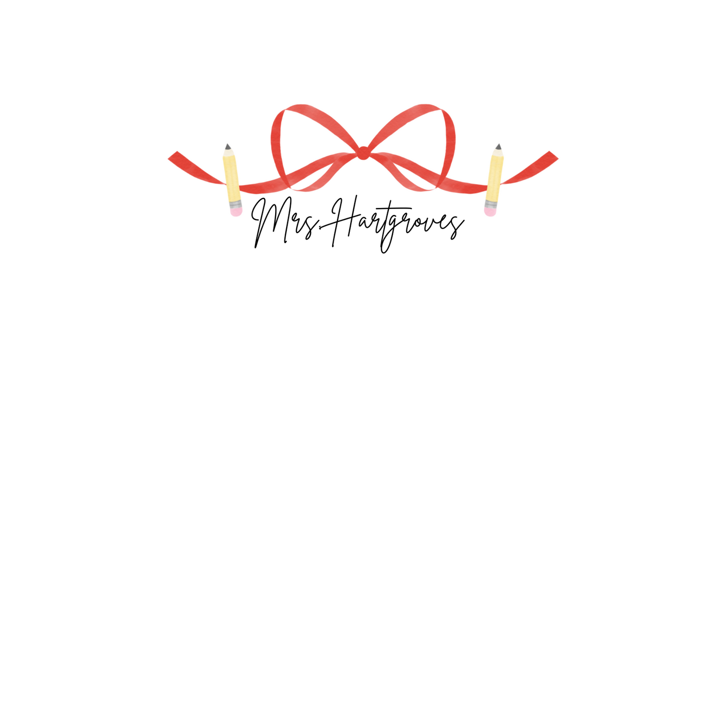 teacher bow notepad | red