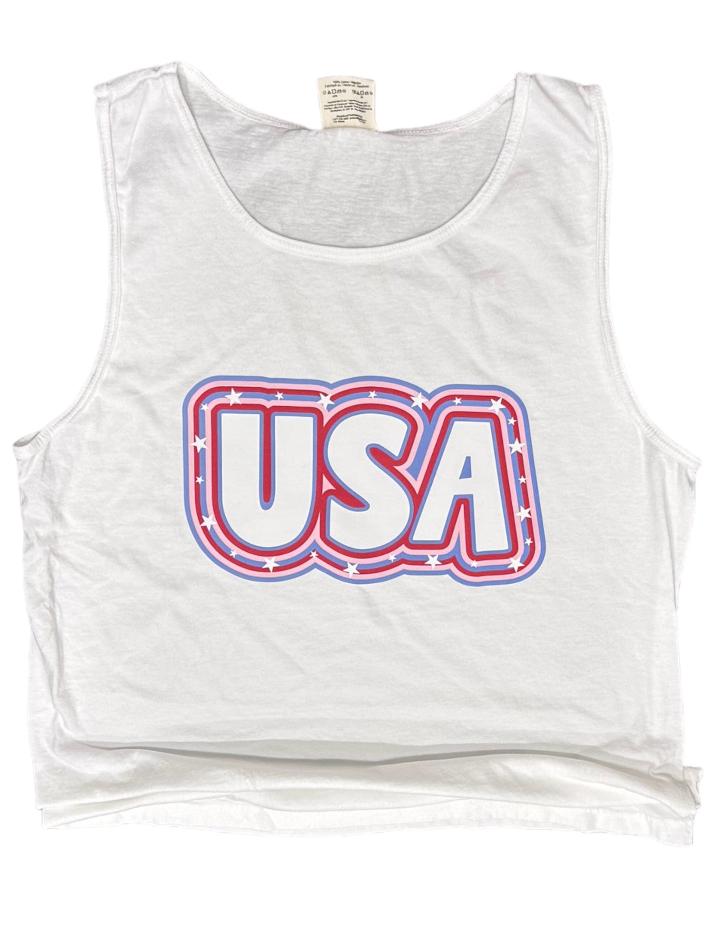 multi-color flashy usa tank | comfort colors