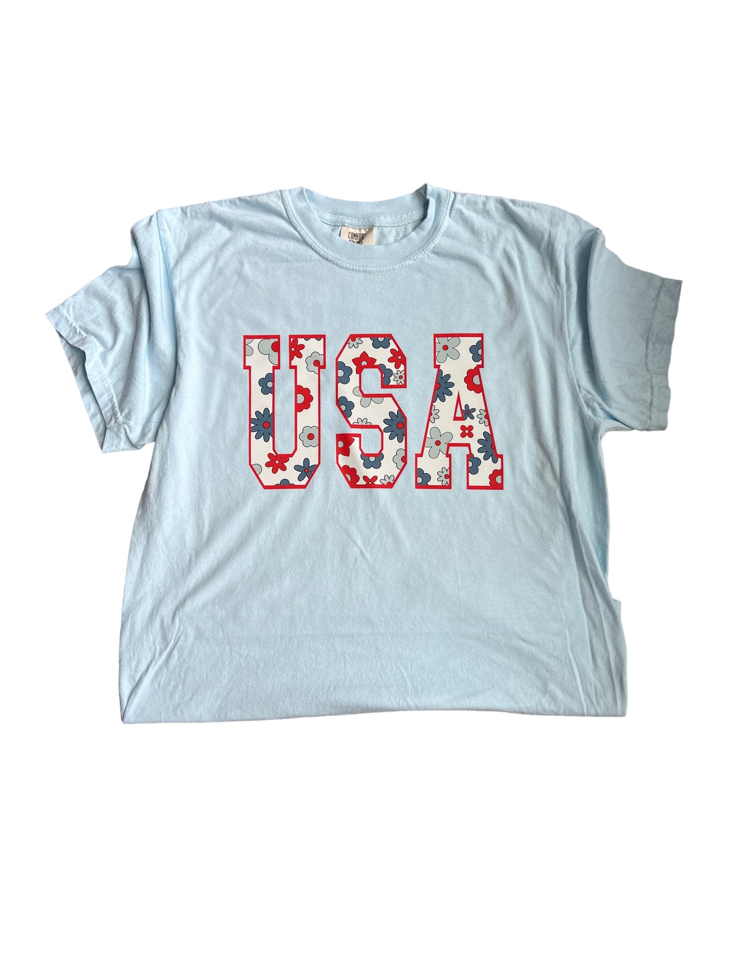 floral USA tee