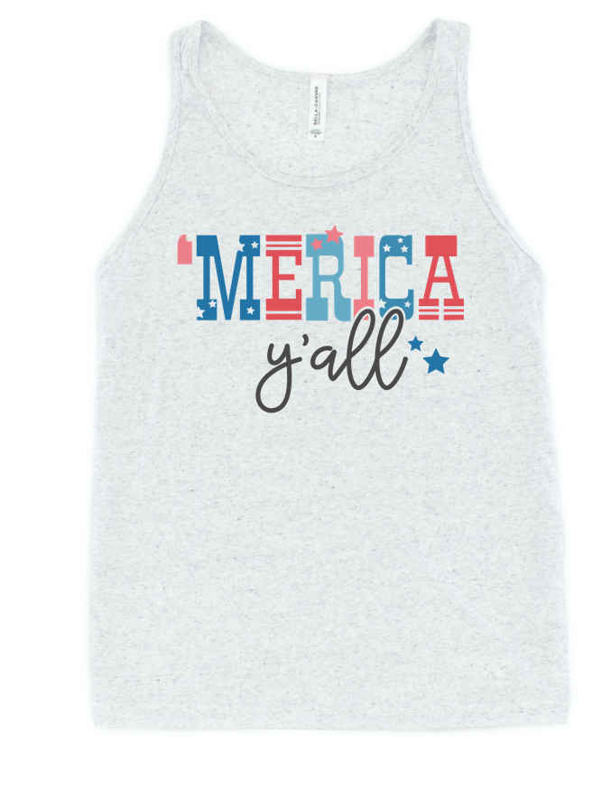 'merica y'all tank | white flecked