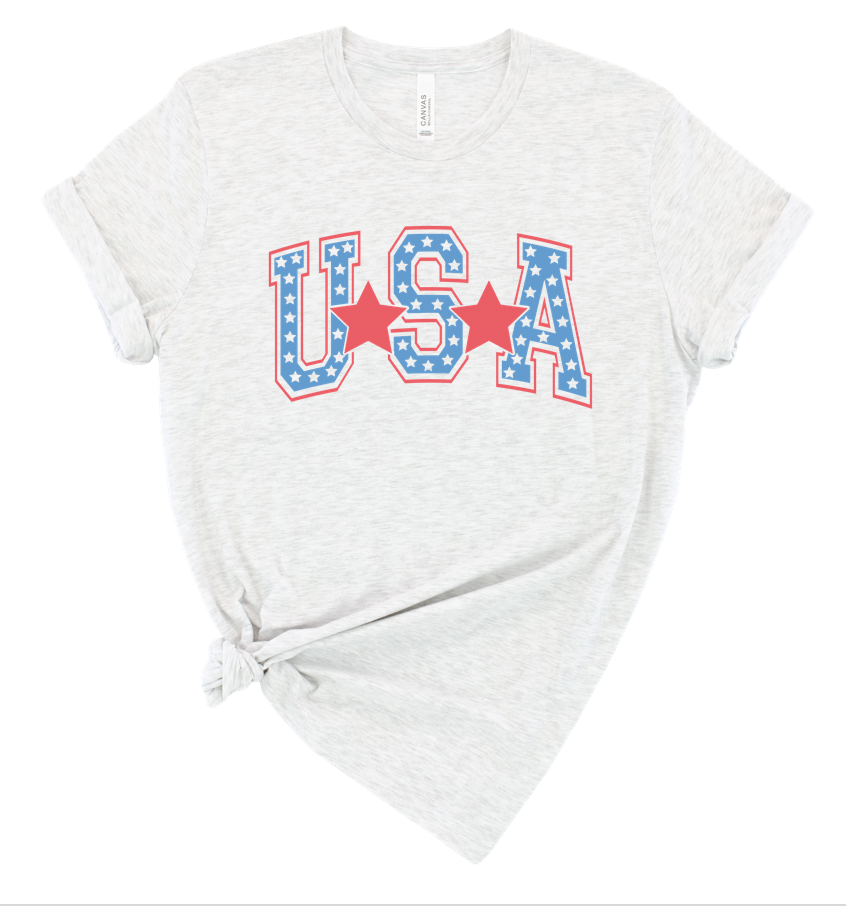 red white and blue usa tee