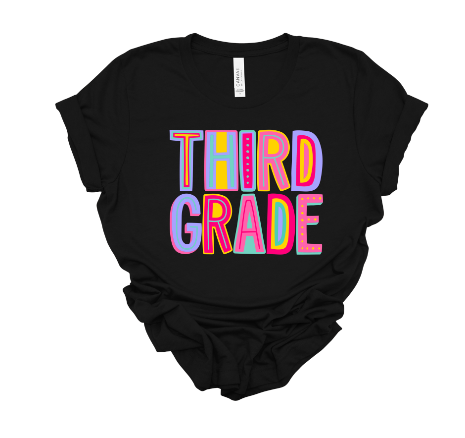 striped grade level tee | heather black