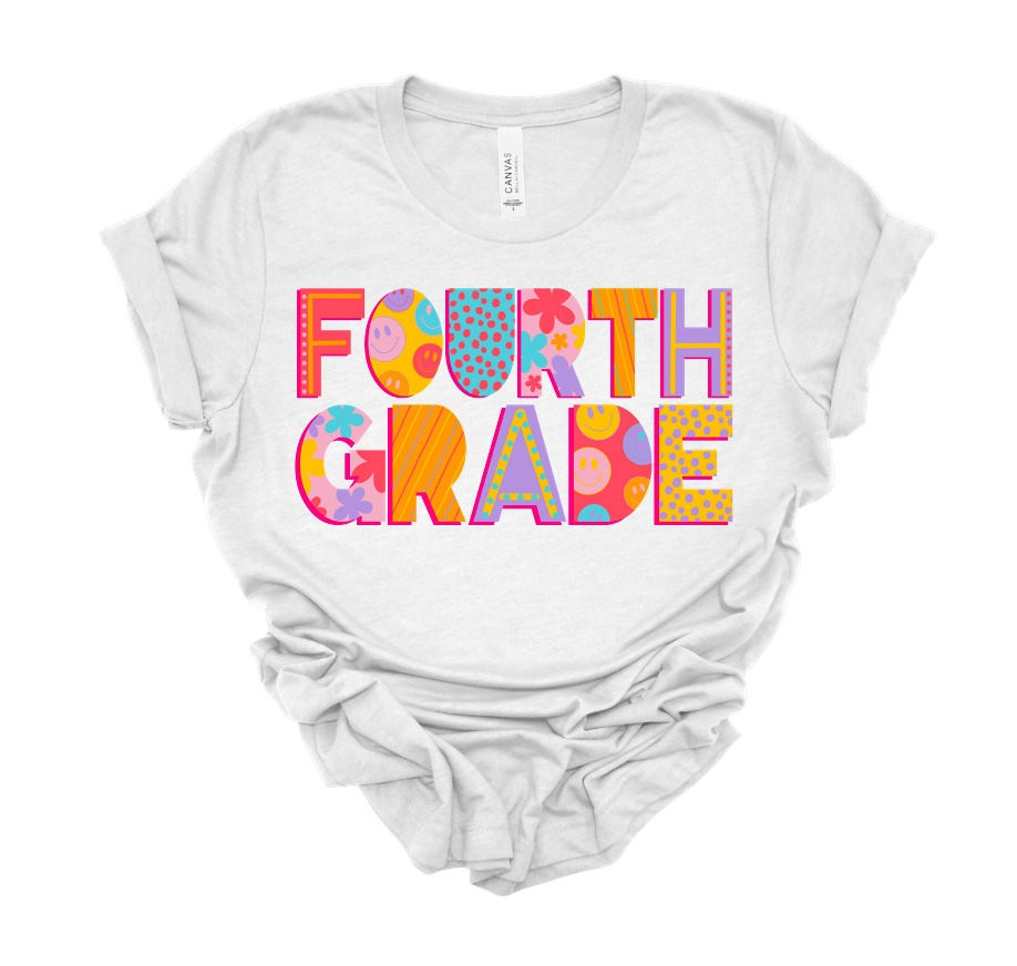 spotty smiley grade level tee | ash