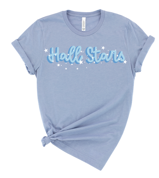 stacked blue hall stars | heather blue