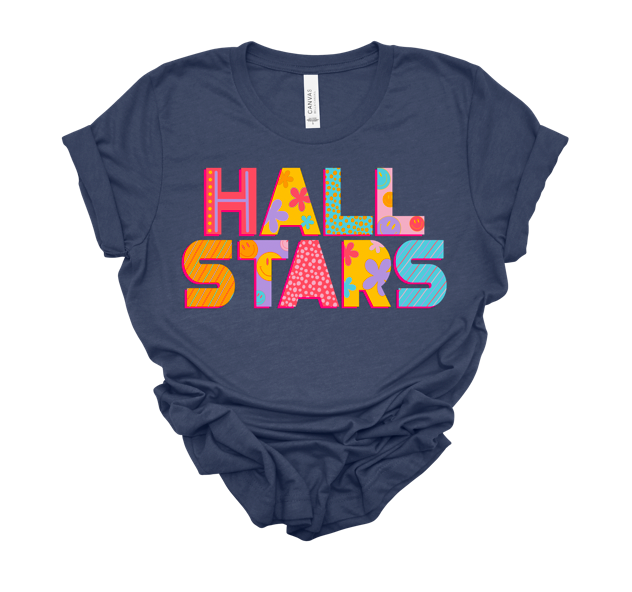 Hall π spotty smiley tee | heather navy