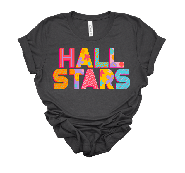 Hall π spotty smiley tee | deep heather grey