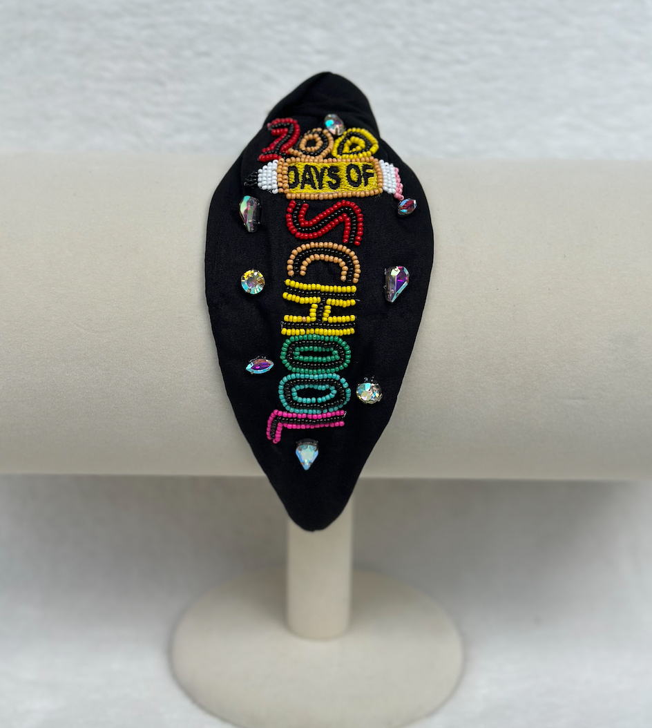 100 days of school headband | black