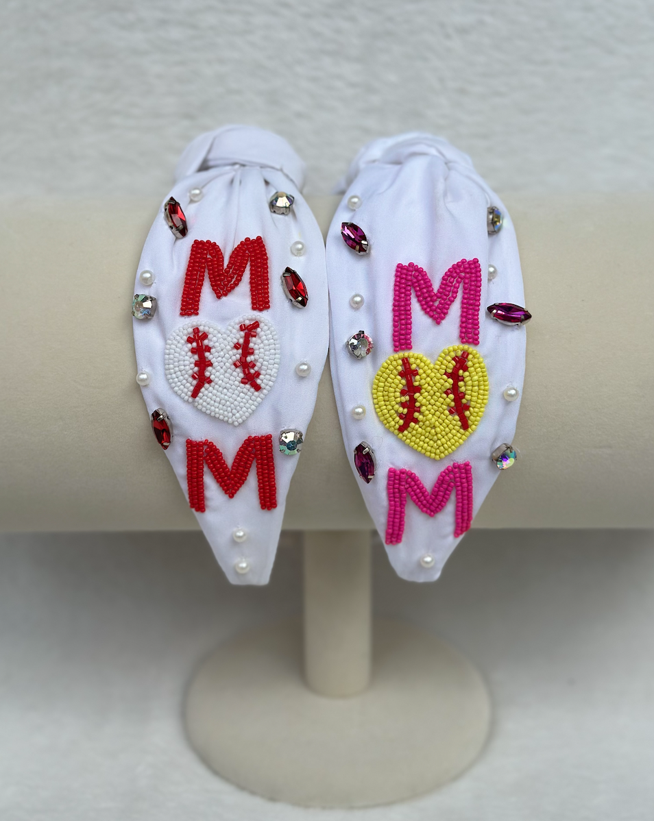 softball mom headband | pink