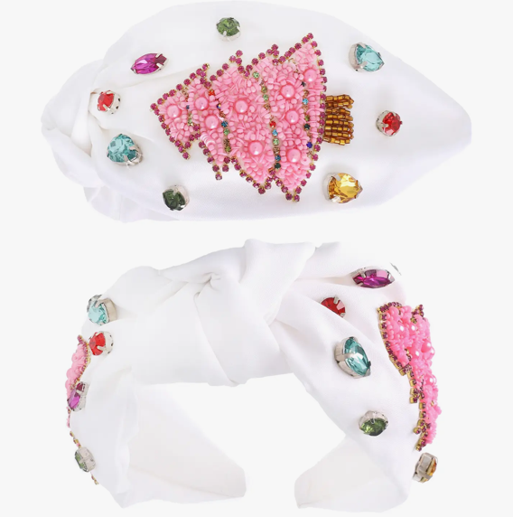 Christmas tree headband | white