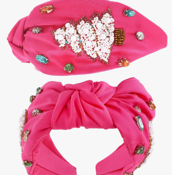 Christmas tree headband | fuchsia