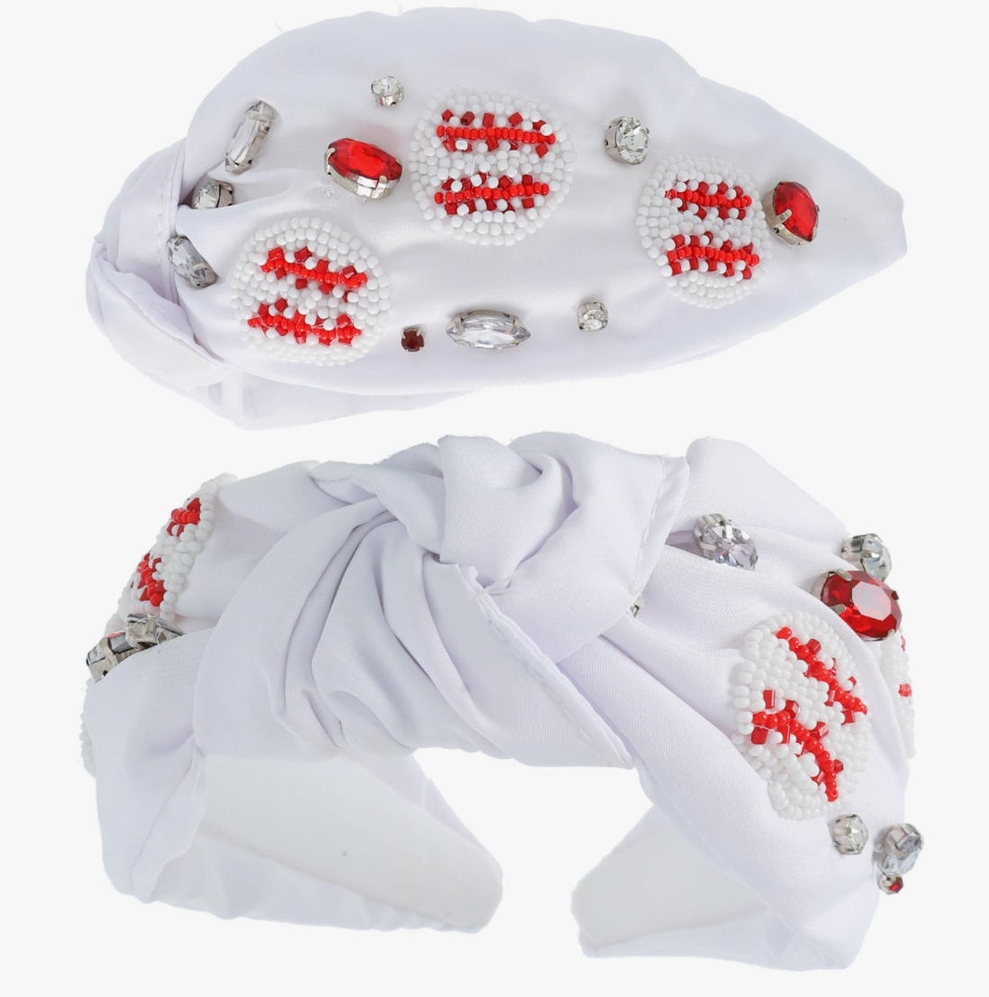 baseball headband | white