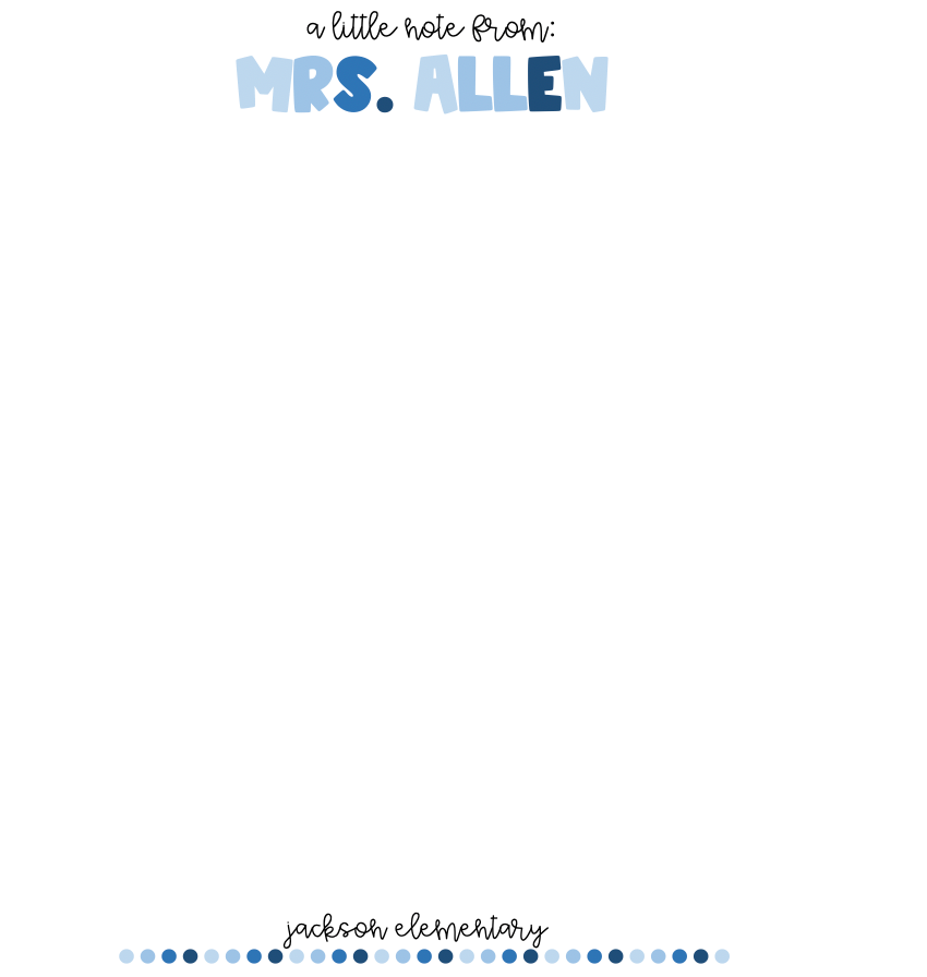 jackson elementary notepad