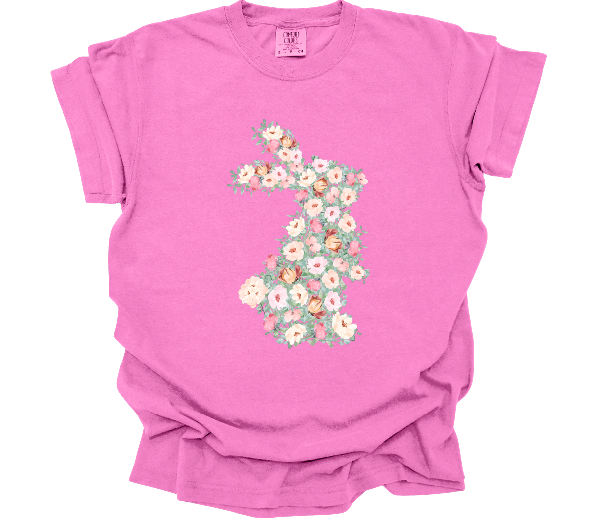 floral bunny | neon pink