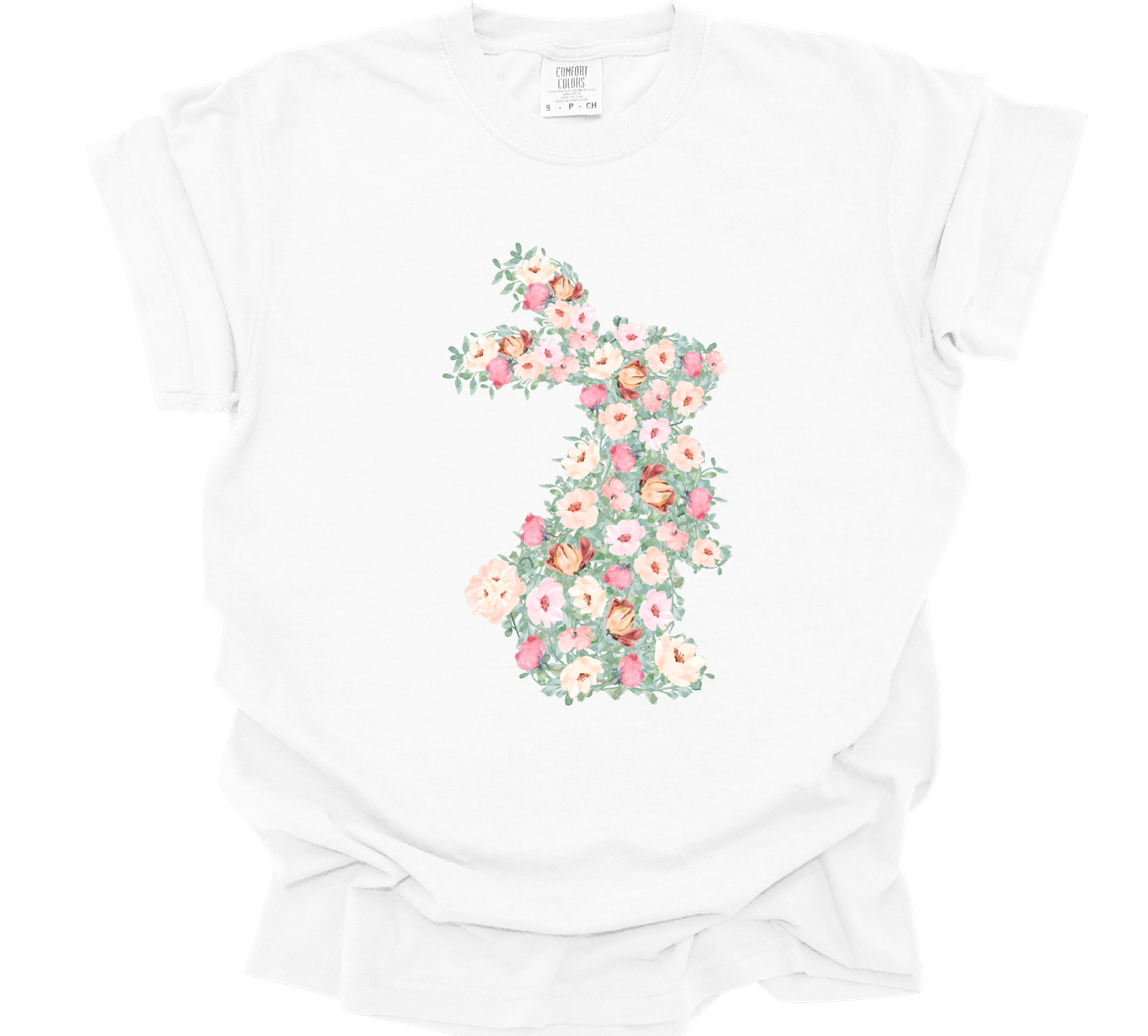 floral bunny | white