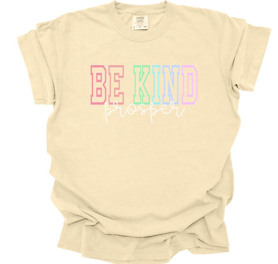 varsity be kind prosper, white | banana