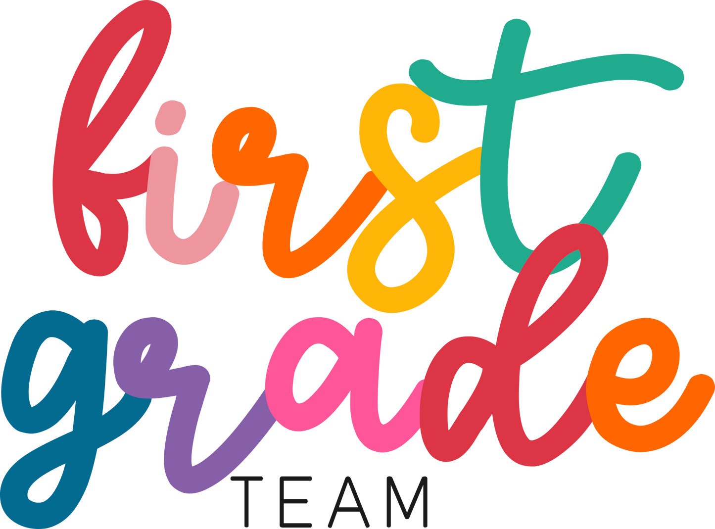 rainbow cursive grade level tee | heather prism mint