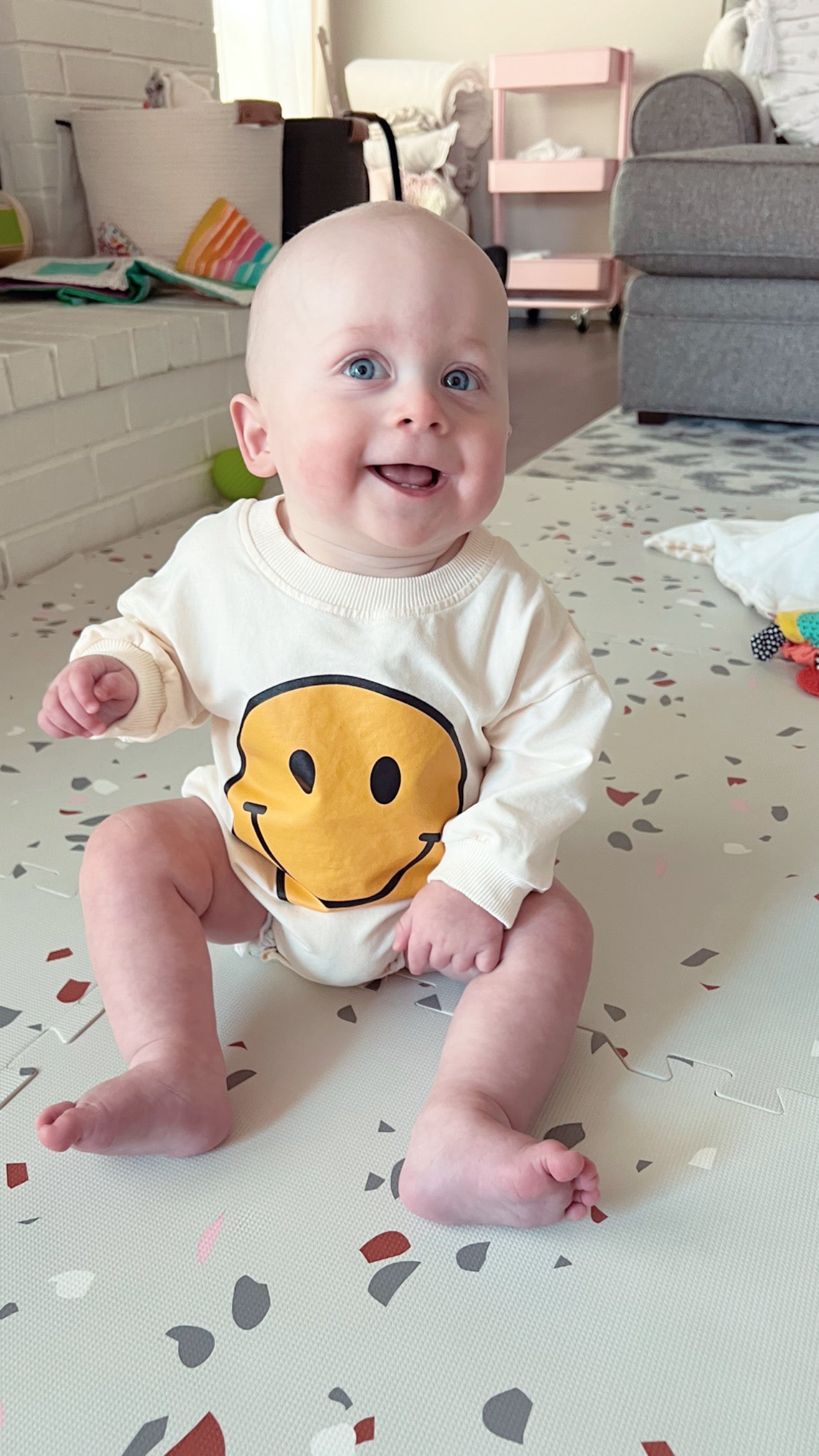 Smiley Face Bubble Romper