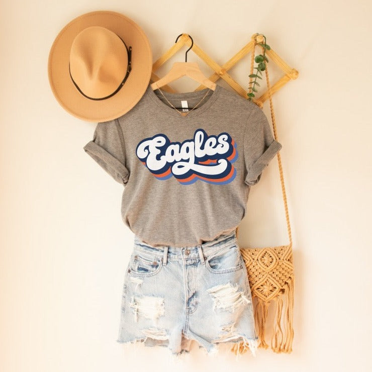 Layered Eagles Gray tee