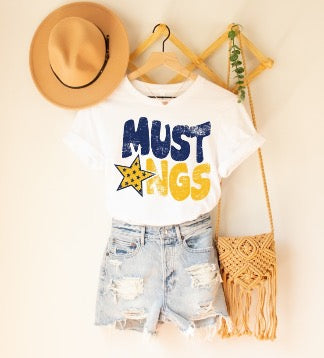 MCA Mustangs Distressed Tee