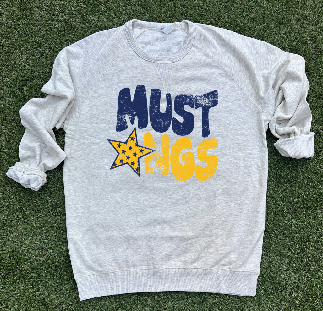grunge two-tone mustangs sweathshirt