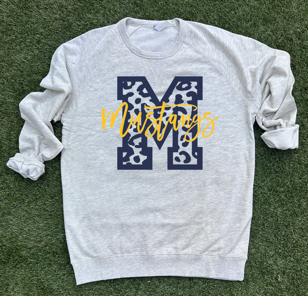 block leopard mustangs sweatshirt