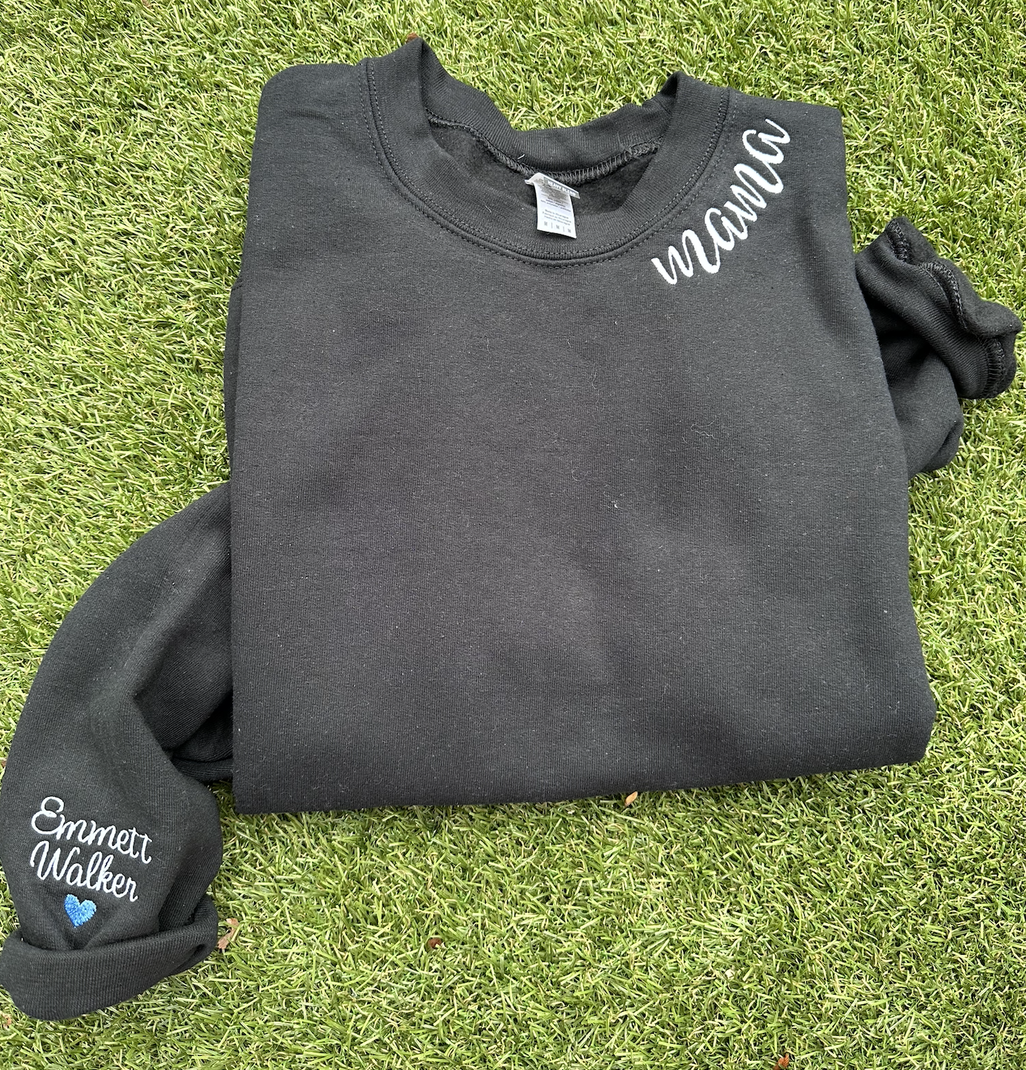 neckline embroidered sweatshirt