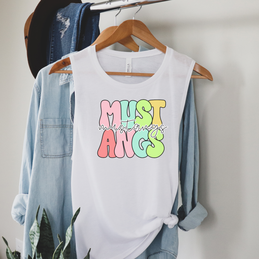 groovy bright mustangs | white