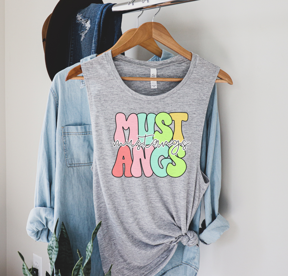 groovy bright mustangs | athletic heather