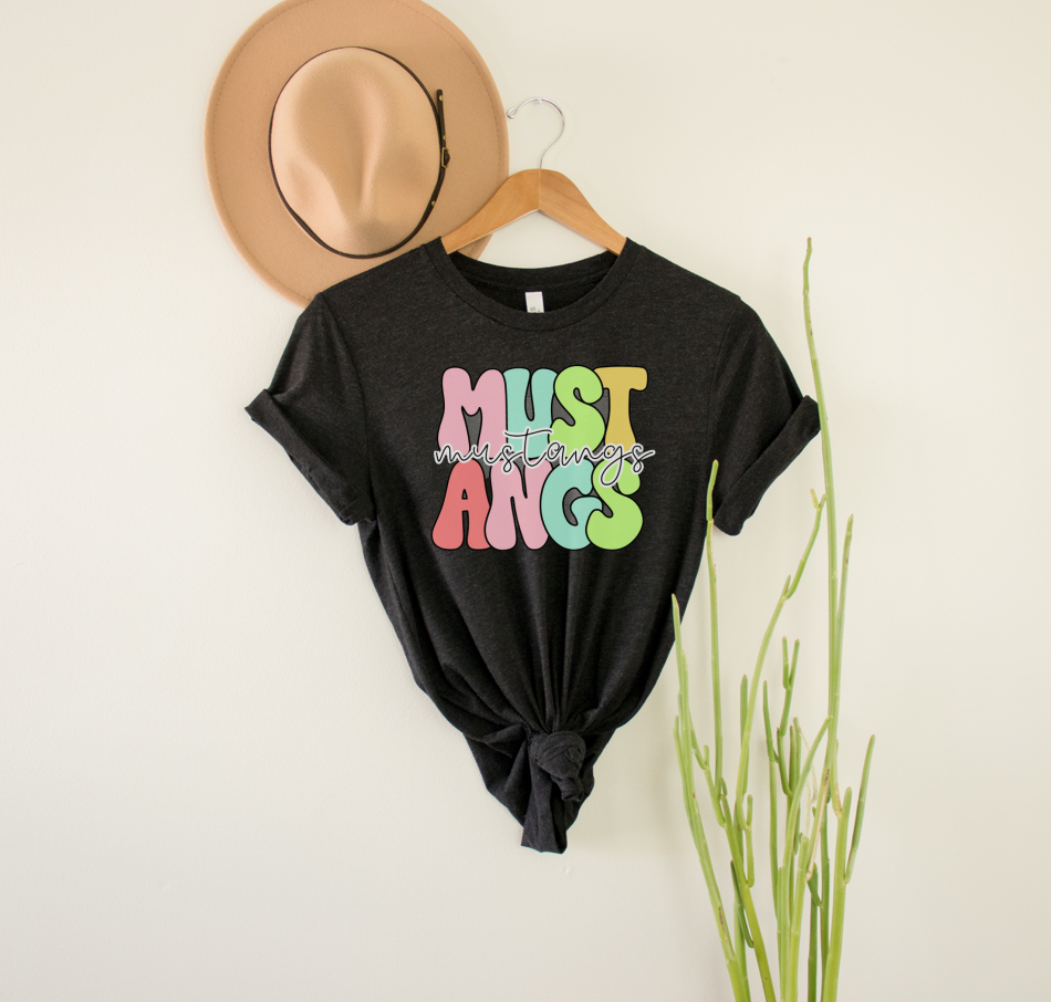 groovy bright mustangs | white