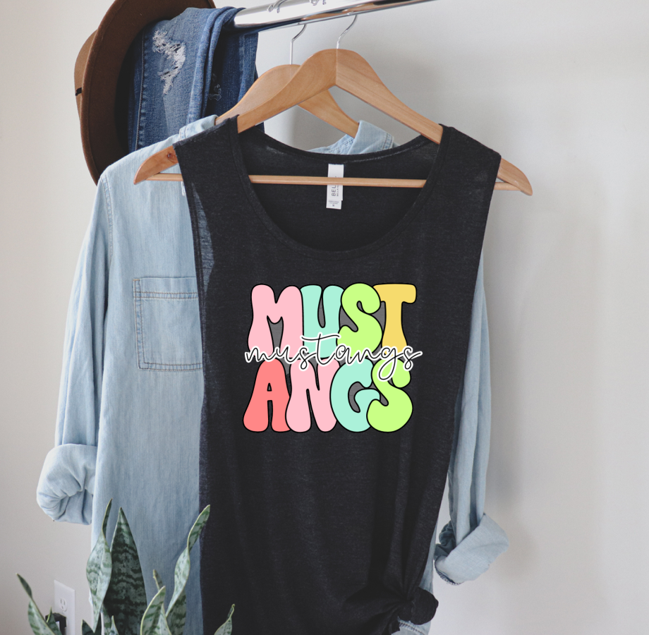 groovy bright mustangs | white