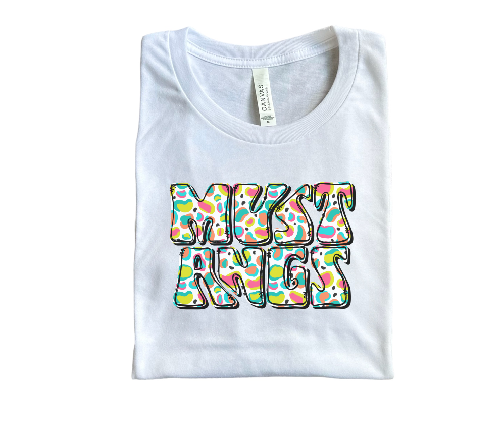 colorful leopard mustangs | white | adult