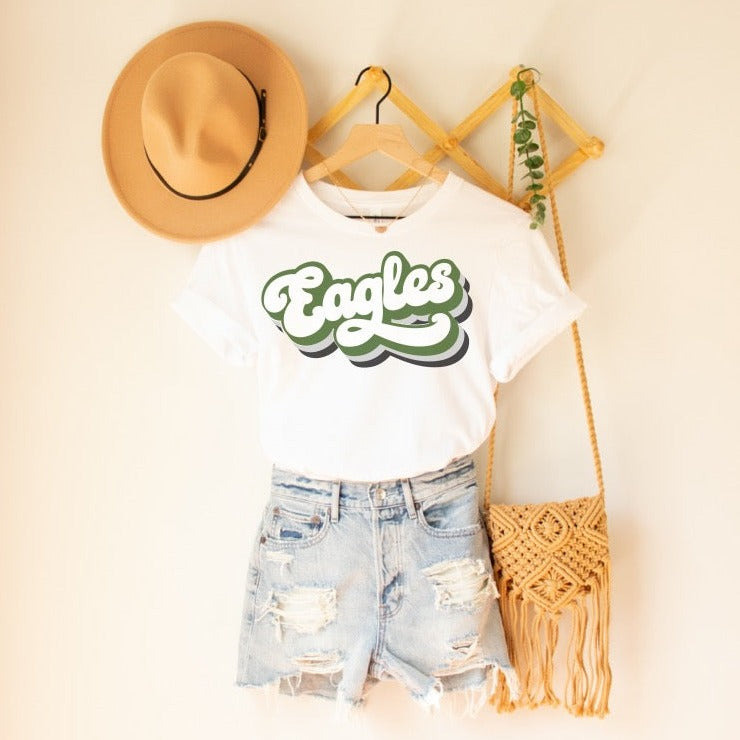 Layered Eagles White tee