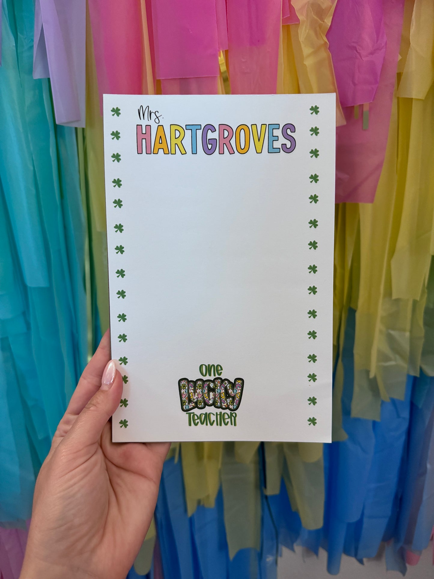 one lucky teacher notepad