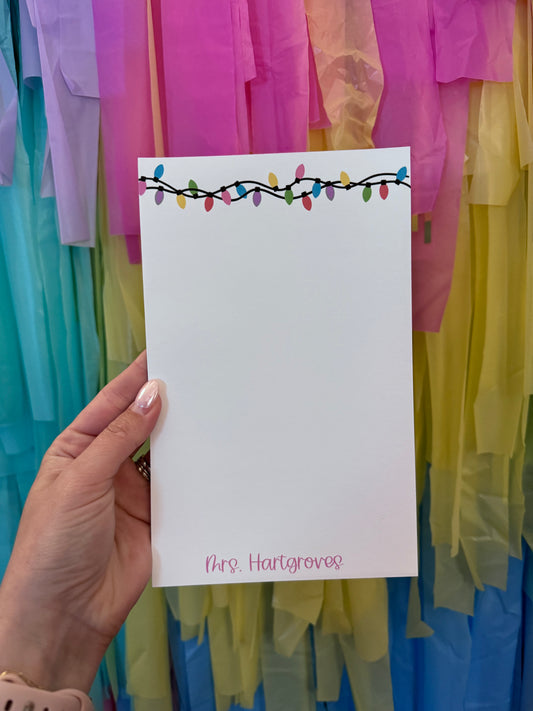 christmas lights notepad