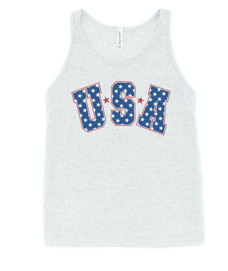 varsity stars USA tank | white flecked