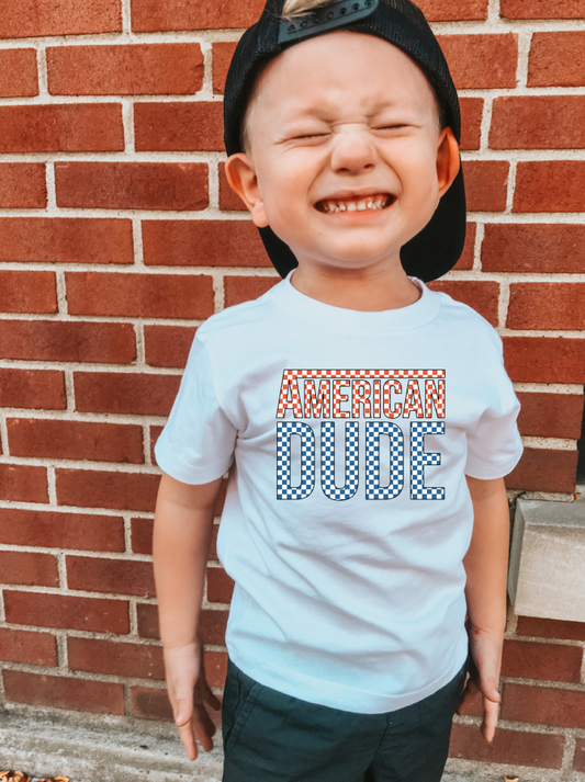 *kids* checkered american dude tee