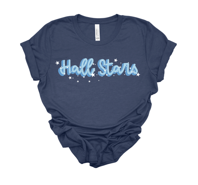 stacked blue hall stars | heather navy