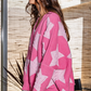 oversized star pullover sweater cardigan | pink