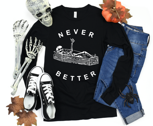 never better long sleeve | heather black