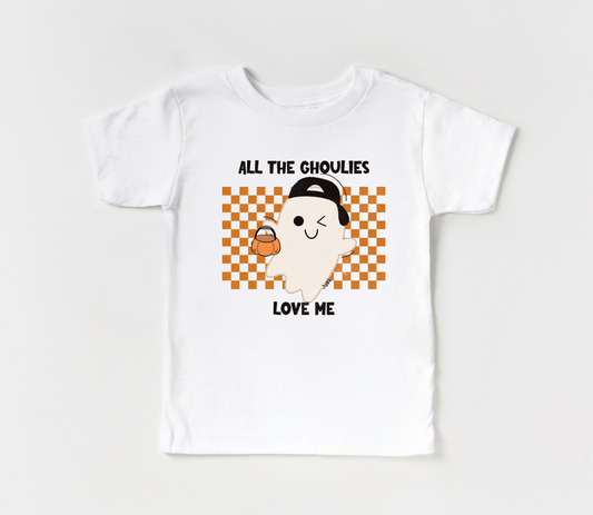 all the ghoulies love me tee | white