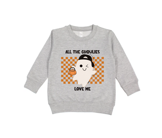 all the ghoulies love me sweatshirt | athletic heather