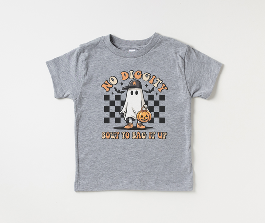 no diggity bout to bag it up tee | heather deep gray