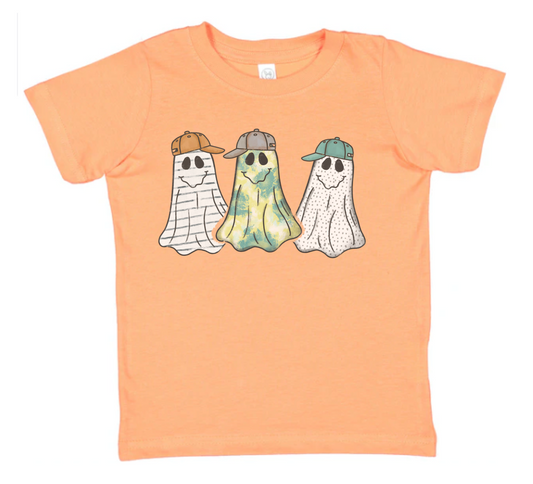 cool ghosts trio tee | papaya