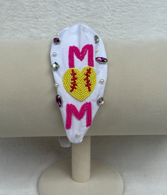 softball mom headband | pink