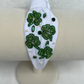 four leafed clover headband | white