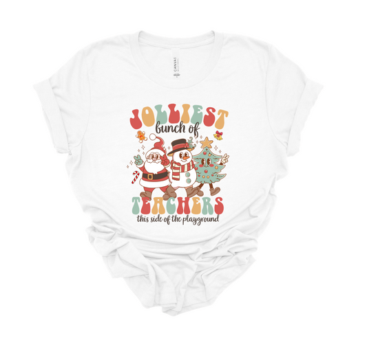 jolliest bunch of teachers tee | white